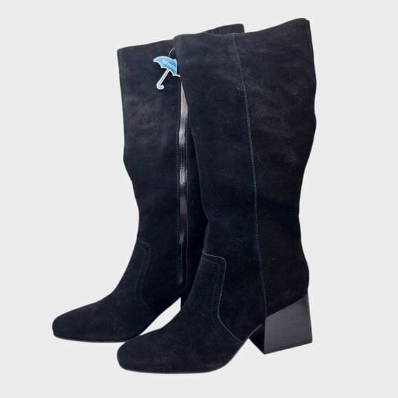 Aqua‎ College Women Tori Waterproof Black Suede Knee-High Boots 10M Side Zipper - Picture 16 of 16
